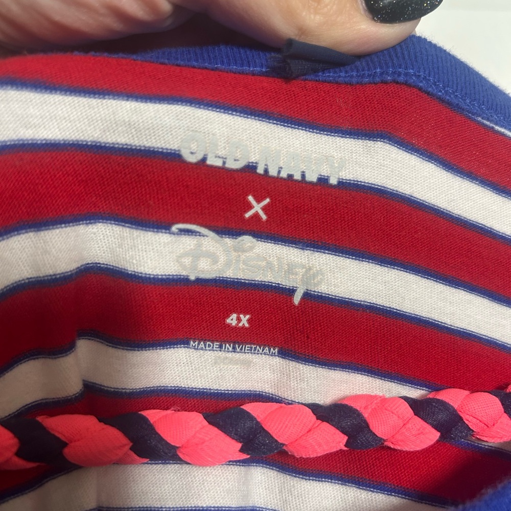 Old Navy Red & White Striped Minnie Mouse Crop Tee – Size 4X - Picture 9 of 10